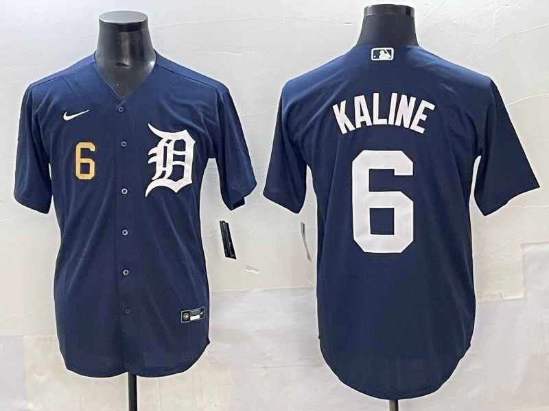 Men 2025 Detroit Tigers #6 Kaline Dark Blue Game Nike MLB Jersey style 6